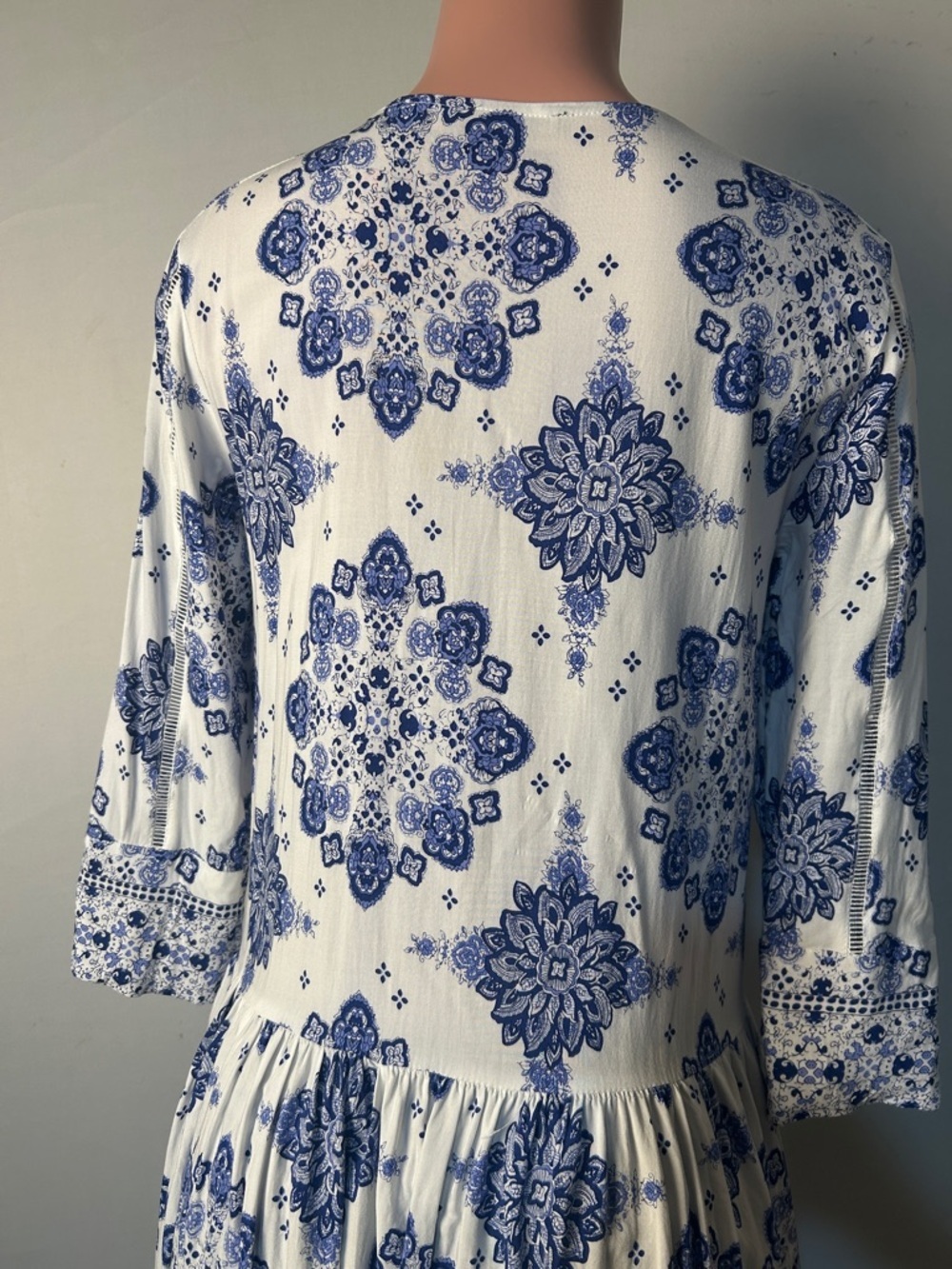 Athena Marie Women’s Dress Long-Waist 3/4Sleeve Embroidery Embellishment Size M - Picture 10 of 13